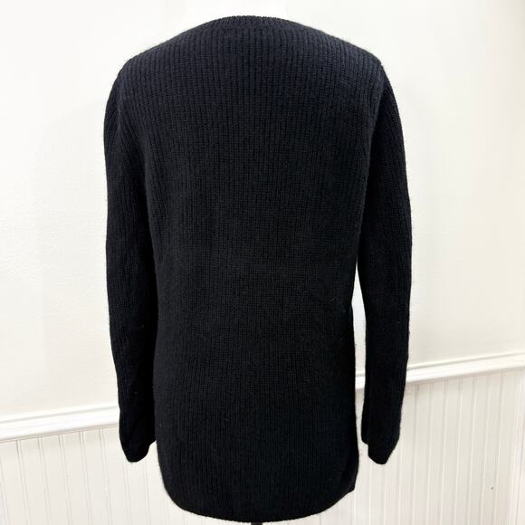 525 America Size M Sweater Emma Cashmere Ribbed Crewneck Shaker Stitch Old Money - Picture 3 of 13